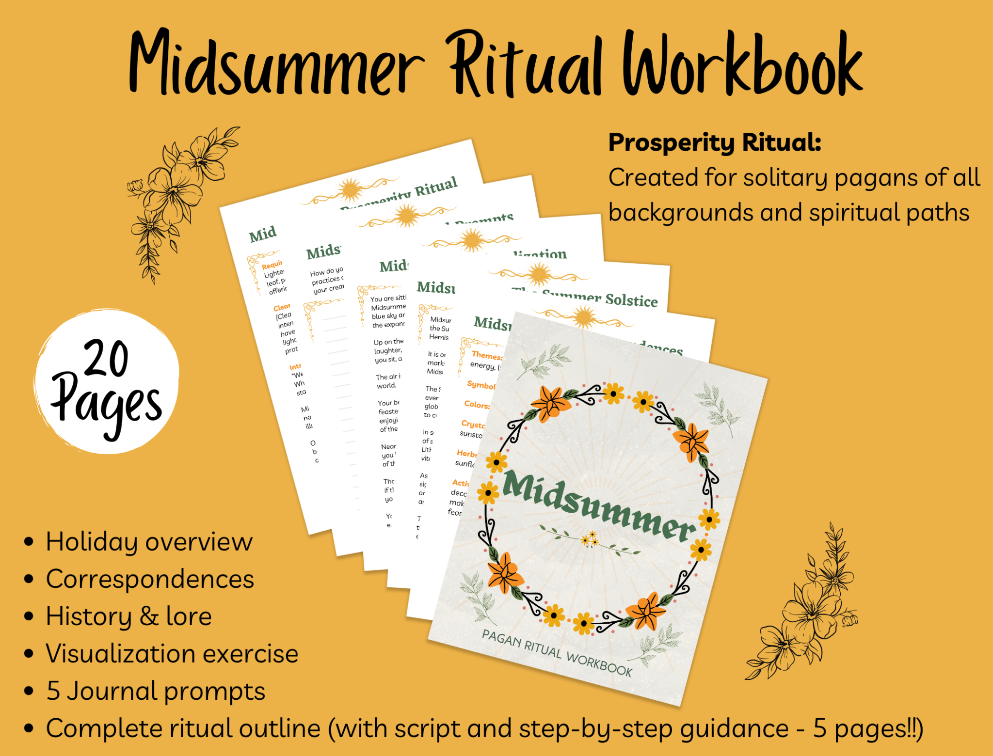 Litha Ritual Guide: Complete Midsummer Ritual, Journal Prompts & More